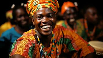 vibrerande väsen av afrikansk amerikan kulturell firande, ai generativ foto