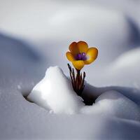 gul tulpan symboliserar bräcklighet av natur skönhet genererad förbi ai foto