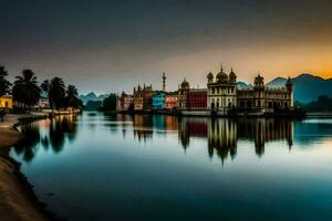 de gyllene tempel, amritsar, Indien. ai-genererad foto