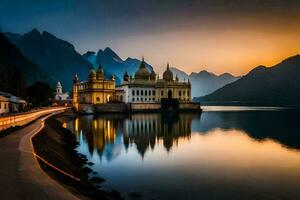 de gyllene tempel, Indien. ai-genererad foto