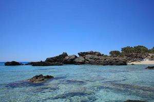 kedrodasos strand Kreta ön blå lagun camping kust kristallvatten foto