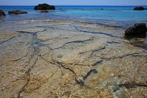 kedrodasos strand Kreta ön blå lagun camping kust kristallvatten foto