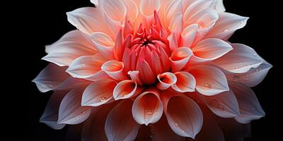 en bild skön omskrivet dahlia blomma, ai generativ foto