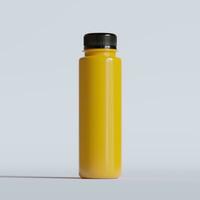 orange juice i flaska svart kopp realistisk 3d tolkning foto