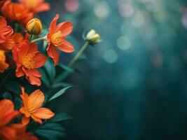 färgrik blommor med kopia Plats bakgrund. ai generativ foto