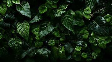 grön löv bakgrund, ai genererad foto