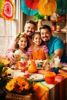 kulturell uppskattning. hjärtvärmande latinamerikan familj tid - ai genererad foto