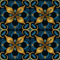 konst deco blommig sömlös geometrisk mönster, arabesk, azulejo. skriva ut för utskrift på tyg, omslag papper, scrapbooking foto