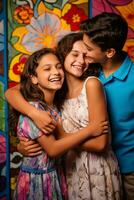 traditionell latinamerikan arv familj bindning - ai genererad foto