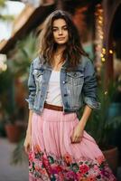 elegant denim styling - ai genererad foto