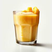 mango smoothie i en glas, isolerat foto