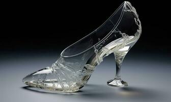 kvinnor skor med transparent glas detailing erbjudande elegans skapande använder sig av generativ ai verktyg foto