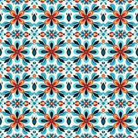 konst deco blommig sömlös geometrisk mönster, arabesk, azulejo. skriva ut för utskrift på tyg, omslag papper, scrapbooking foto