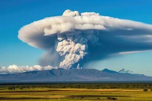 natur katastrof vulkanisk utbrott ai genererad foto