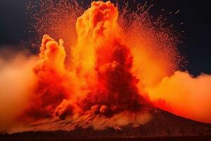 natur katastrof vulkanisk utbrott ai genererad foto