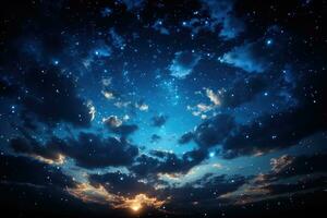 himmel på natt situation ai genererad foto