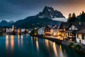 de stad av altenburg i de swiss alperna. ai-genererad foto