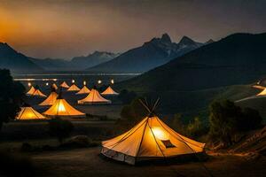 de bäst camping webbplatser i de värld. ai-genererad foto