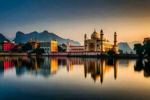 de taj mahal i Indien. ai-genererad foto