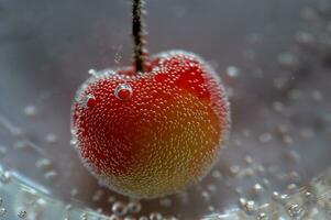 körsbär frukt makro foto