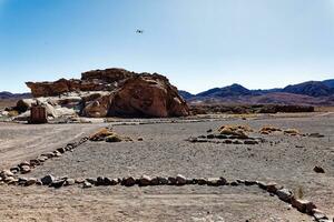 yerbas buenas arkeologisk webbplats - Chile. grotta målningar - atacama öken. san pedro de atacama. foto