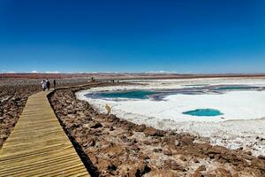 landskap av de dold baltinache laguner - atacama öken- - Chile. foto