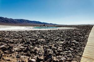 landskap av de dold baltinache laguner - atacama öken- - Chile. foto