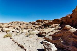 yerbas buenas arkeologisk webbplats - Chile. grotta målningar - atacama öken. san pedro de atacama. foto