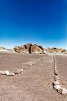 yerbas buenas arkeologisk webbplats - Chile. grotta målningar - atacama öken. san pedro de atacama. foto