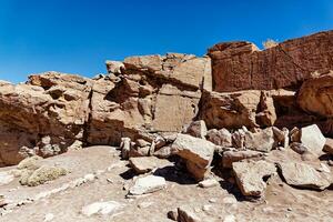 yerbas buenas arkeologisk webbplats - Chile. grotta målningar - atacama öken. san pedro de atacama. foto