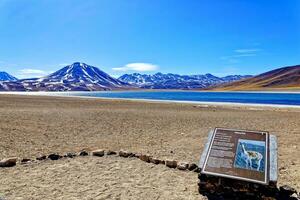 miscanti altiplanisk lagun i de atacama öken- - san pedro de atacama. foto