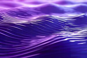 3d gör teknologisk vågor med lila, och vibrerande färger. ai generativ foto