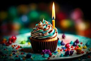 de bäst födelsedag ljus för din kaka. ai-genererad foto