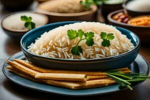 de bäst ris maträtter i Indien. ai-genererad foto