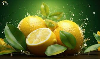 stänk färsk citrus- frukt begrepp. ai generativ foto