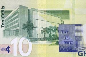 Bank av ghana från pengar foto