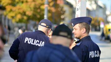 Warszawa, polen. 24 oktober 2023. de polis säkra de efter valet möte. foto