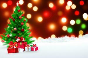 festlig jul träd bakgrund ai generativ foto