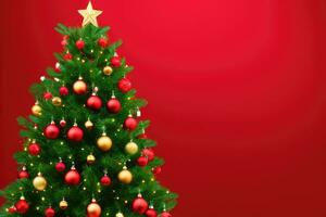 festlig jul träd bakgrund ai generativ foto