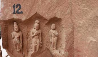 buddhistiska grottor skulptur i bingling tempel lanzhou gansu, Kina foto