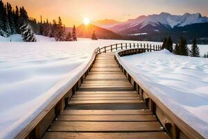 Foto tapet de himmel, snö, berg, de Sol, de berg, de Sol, de. ai-genererad