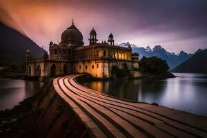 de skön arkitektur av de lahore fort. ai-genererad foto