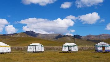 vacker natur landskap utsikt över Qilian fält i Qinghai Kina foto