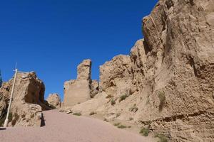 ruinerna av jiaohe som ligger i Xinjiang -provinsen Kina. foto