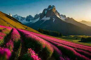 de blommor av de alperna, Italien. ai-genererad foto