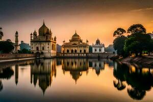 de skön palats av de taj mahal i Indien. ai-genererad foto