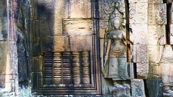 sten carving på banteay kdei i Siem Reap, Kambodja foto