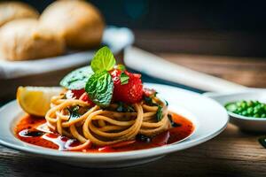 de bäst pasta maträtter i de värld. ai-genererad foto