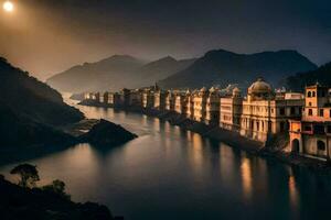 de stad av udaipur i rajasthan, Indien. ai-genererad foto