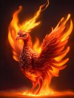 röd fågel Fenix brand med flamma foto